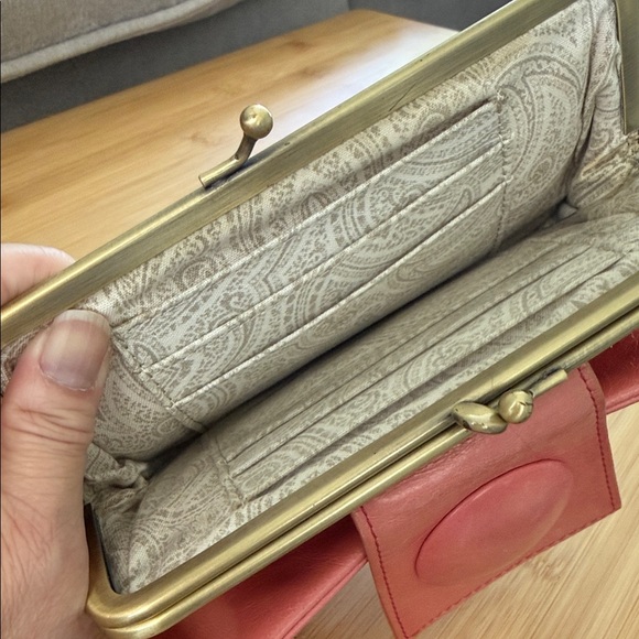 HOBO Pink Leather Frame-Clasp Wallet - Picture 6 of 15